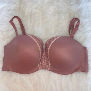 Body by VICTORIA'S SECRET VS Lined Strapless Convertible Bra Lace  Pink  32DD  E